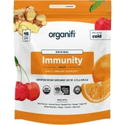 Organifi Immunity - Organic Superfood Immunity Support - 15 Single Serve Packets - Immunity Powder for T Cell Production and Upper Respiratory Health - Mushroom Beta Glucans, Vitamin C, D and Zinc
