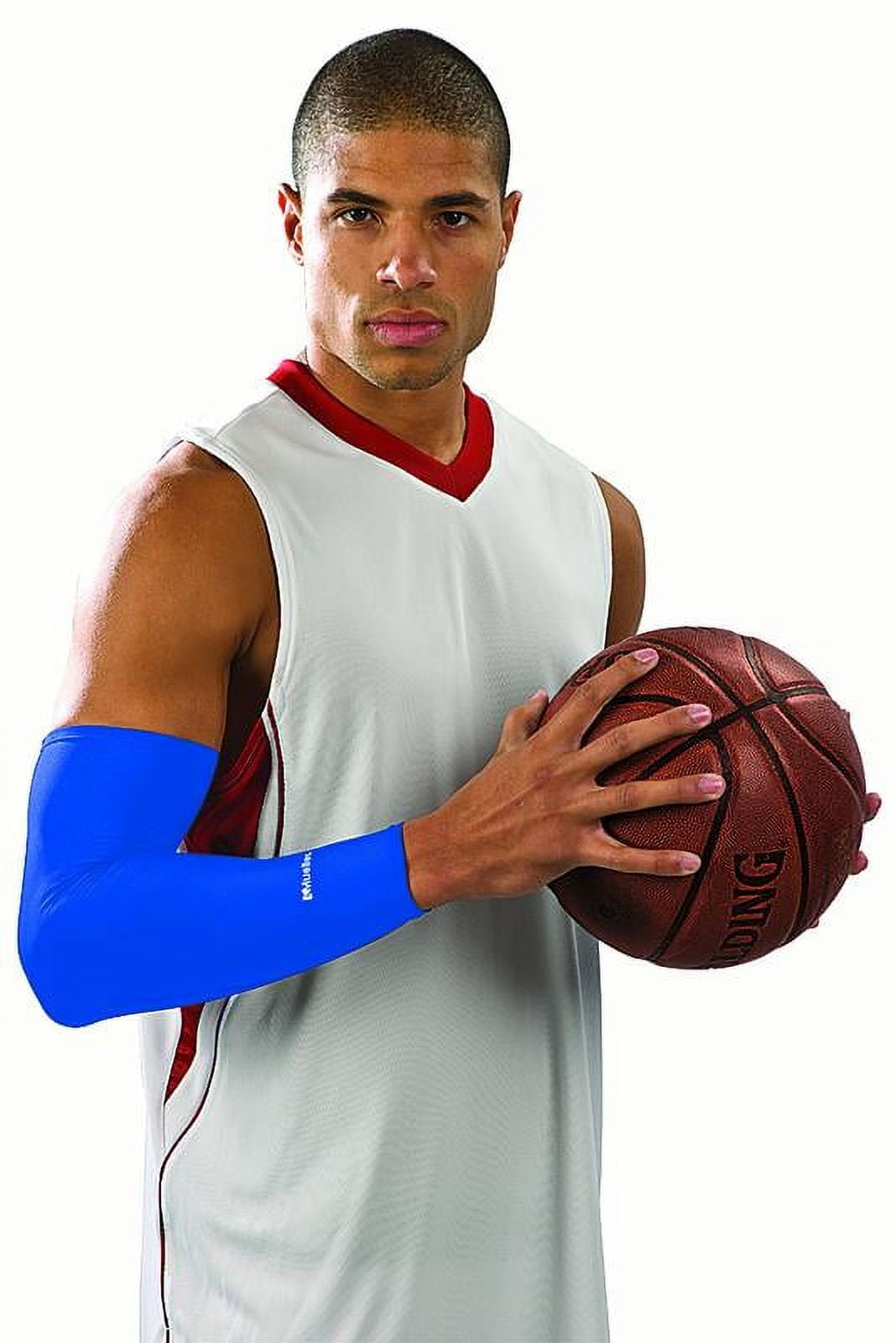 (2 pack) Mueller Performance Elbow Sleeve, Blue, One Size Fits Most, Left or Right Arm, 1 Sleeve