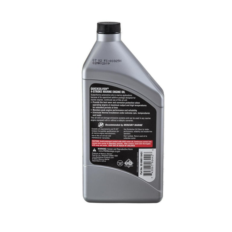 Quicksilver 8M0116451 Synthetic Blend Four Stroke Oil - SAE