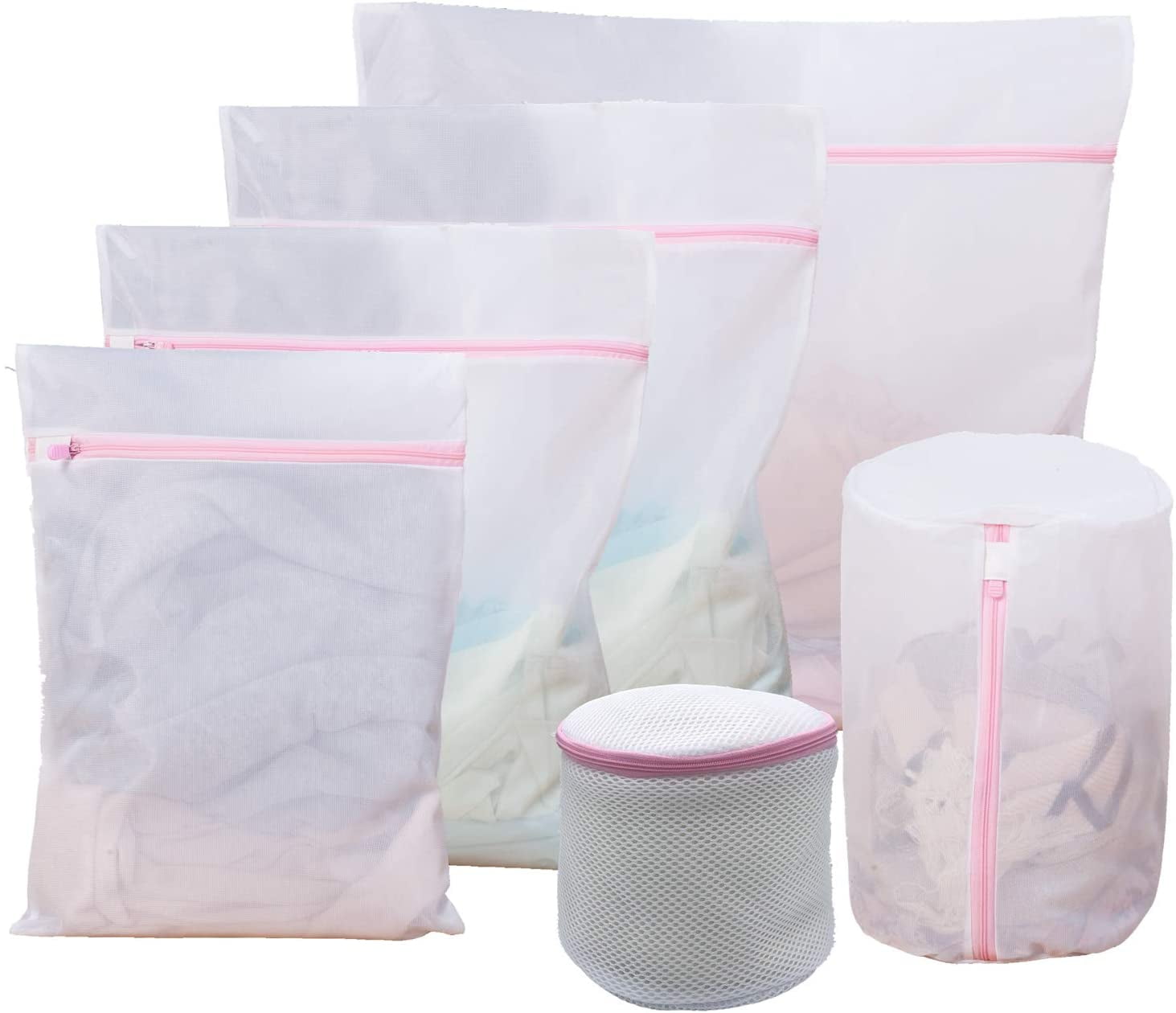 Bags Breathable Wash With Colored Zippers Set Of 5 Mesh Laundry Bag Delicates 