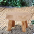 thumbnail image 3 of Mini Round Natural Wood Stool, Flower Pot Stand, Gardening Stool, - 3.5" Tall Natural Wood, 3 of 5