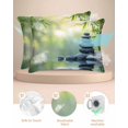 thumbnail image 2 of Hokiten King Size Pillow Cases Set of 2, Pillow Covers for Bed, Zen Stones Satin Pillowcases with Zipper for Hair/Skin, Pillow Protector Cover, Nature Water Reflection Country Botanical 20x36 Inches, 2 of 6