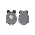 thumbnail image 2 of RUINIXCW Newborn Baby Girl Halloween Outfit Gingham Plaid Bubble Romper Funny Ghost Pumpkin Grimace Embroidery Sleeveless Bow Bodysuit Jumpsuit  Playsuit, 2 of 9