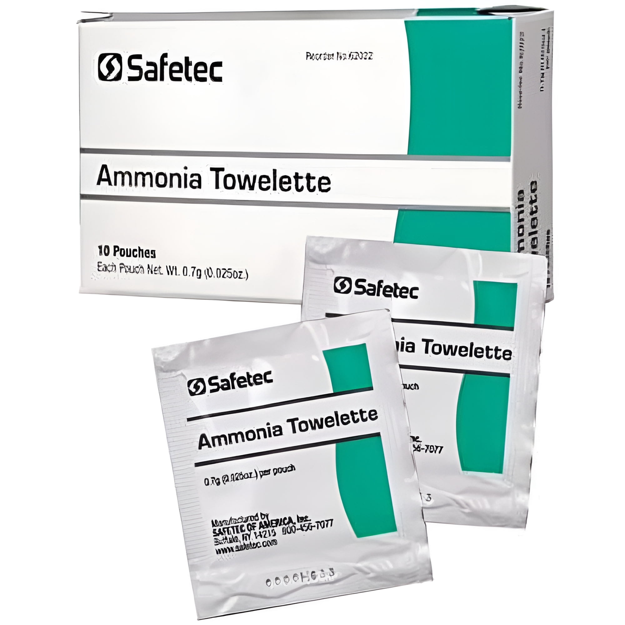 Safetec Ammonia Inhalant Pouches First Aid, 10 per Box