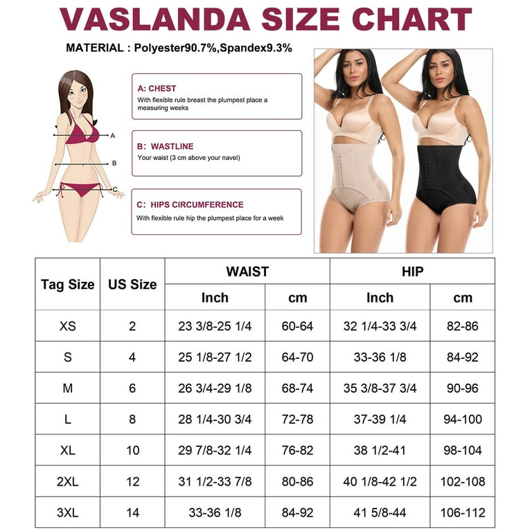 VASLANDA Womens Waist Cincher Body Shaper Trainer Girdle Faja Tummy Control  Underwear Shapewear Thong Panty