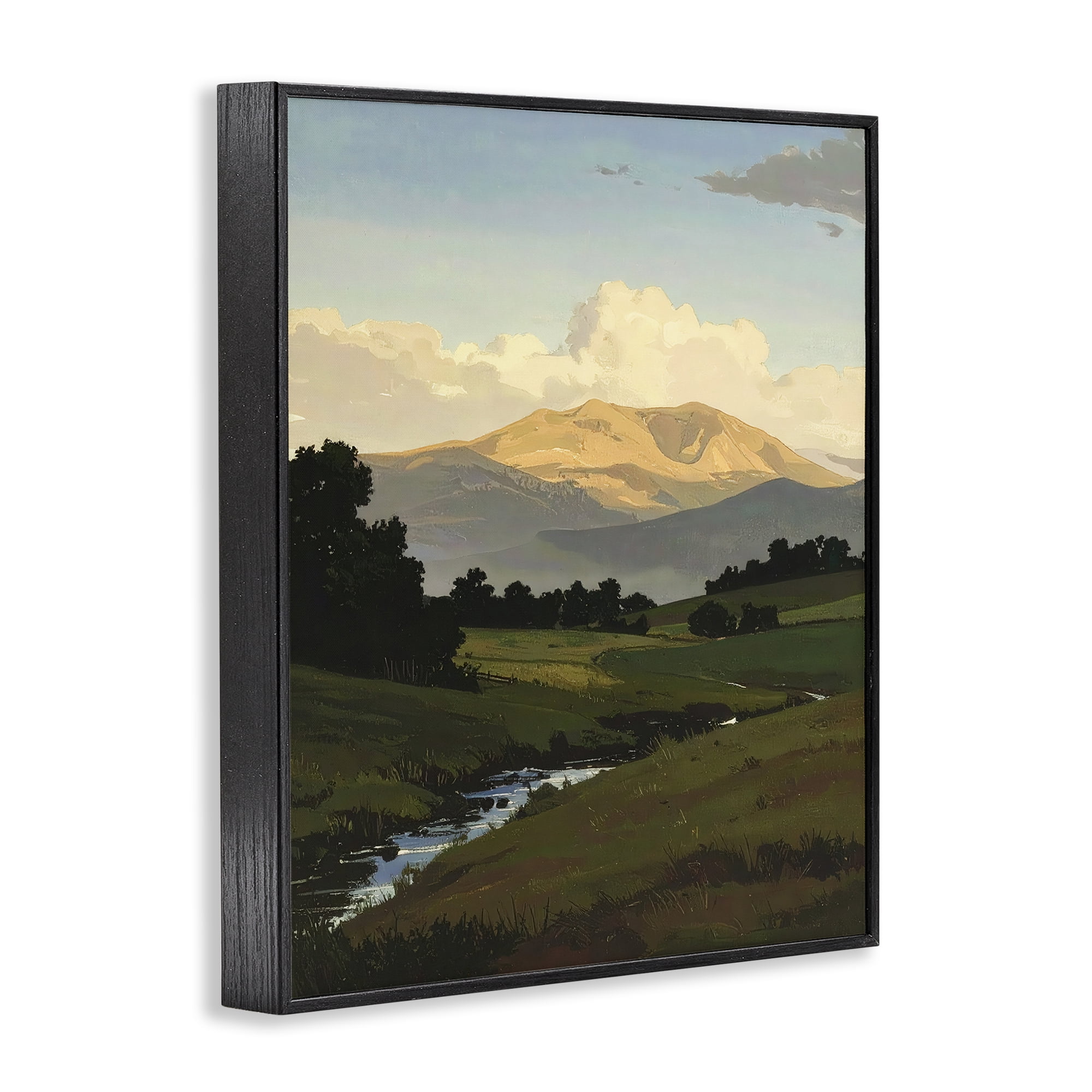 Stupell Industries Across The Valley Nature Black Framed Giclee Art, design by Alonza Saunders