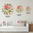 thumbnail image 4 of Designart 'Ancient Pink Peonies' Traditional Wood Wall Clock, 4 of 5