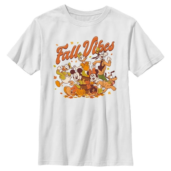 Boys Mickey & Friends Fall Vibes Crew T Shirt