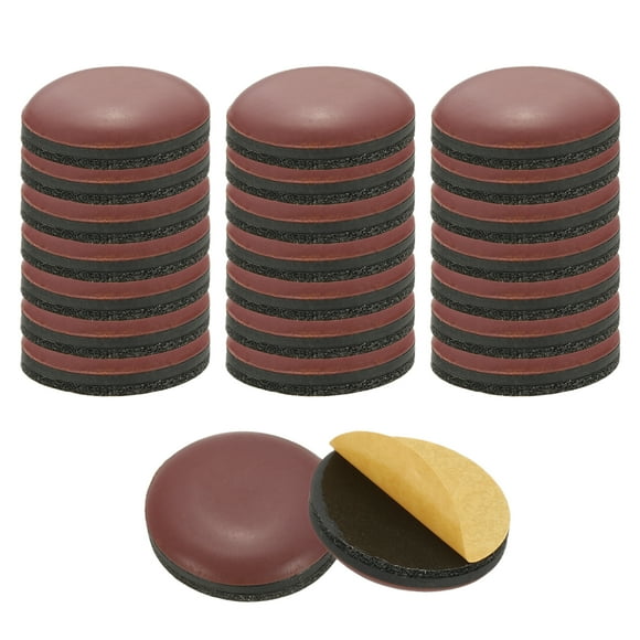 Uxcell 24 Pack Stick Furniture Sliders, 25/32" Chair Slider Furniture Sliding Pads Round Reusable Glides Glider, Brown