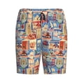 thumbnail image 6 of Daiia Set Of Travel Vintage Mens Woven Stretch Pajama Short,Short Pajama Pants-Small, 6 of 7