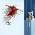 thumbnail image 6 of Soccer Themed Wall Decal 1 Set Of Stickers, Dynamic Football Player Wall Art For Home Bedroom Living Room Office Decor, Easy To Apply Removable Wall Stickers For Sports Fans,, 6 of 7