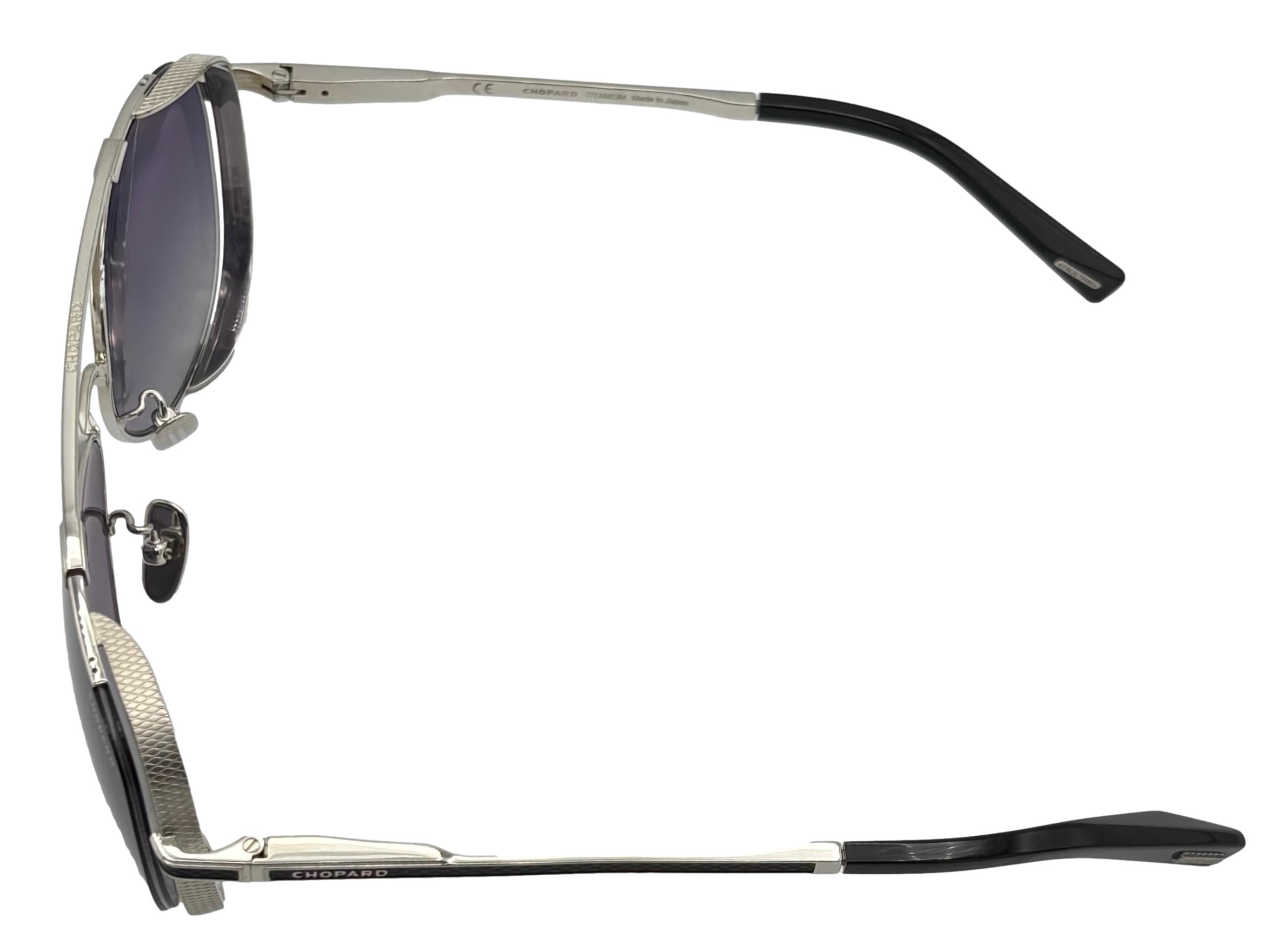 Chopard Mens Sunglasses Silver Metal Aviator Sunglass SCHC33M. 0K07