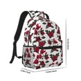 thumbnail image 2 of Rateoe Rose Flowers Pattern Durable Student Backpack Laptop Bag- Ergonomic Design, Waterproof Twill Fabric - Ideal for School, Travel, and Outdoor Activities, 2 of 6