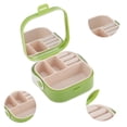 thumbnail image 3 of Unique Bargains 1 Pc Square Multi-Function with Mirror Jewelry Box Jewelry Organizer Matcha Green Silicone, 3 of 5