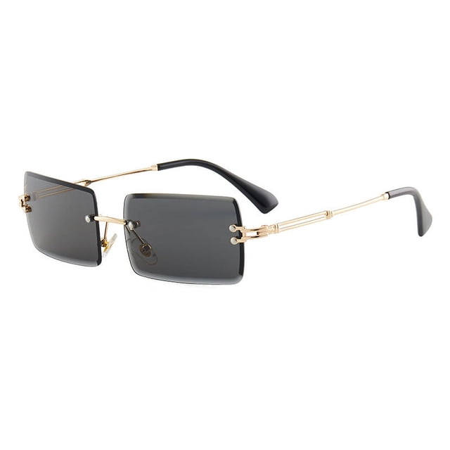 Gafas de sol cuadradas sin montura y sin montura para mujer, gafas de sol con degradado, gafas modernas y de moda