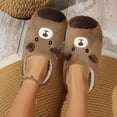 thumbnail image 6 of Women's House Indoor Slippers Fashion Winter Closed Toe Open Back Flat Slippers with Cute Bear Face Decor Warm Lining Non-Slip Cushioned Slides Indoor Footwear for Women Teen Girls Bedroom Dorm, 6 of 9