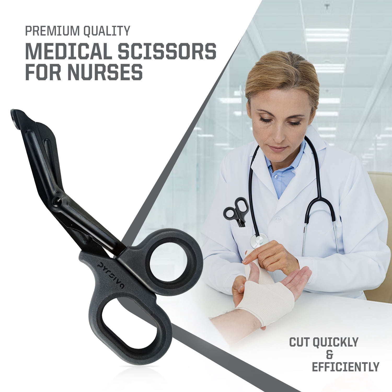 Nursing Kit – Nurse Accessories for Work | Trauma Shears, Clipboard with Storage, Badge Reel, Pen Light, Sticky Notes, Pen & Cheat Sheet – for Nursing Students & Professionals