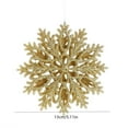 thumbnail image 3 of Powdered Gold Snowflake Ornaments, Double-Sided Hollow Plastic Christmas Tree Decorations, Glittering Holiday Scene Setup(Gold), 3 of 6