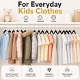 thumbnail image 6 of Cozymood 50 Pack Velvet Baby Hangers, 11" Non-Slip Kids Hangers, Ultra Slim Toddler Clothes Hangers with Swivel Hooks, Black, 6 of 7