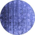 thumbnail image 1 of Ahgly Company Indoor Round Oriental Blue Industrial Area Rugs, 4' Round, 1 of 4
