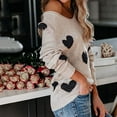 thumbnail image 5 of cocolona Womens V-neck Knitted Sweater Valentine's Day Loose Long Sleeve Shirts Fall Winter Pullover Sweater Tops, 5 of 8