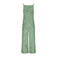thumbnail image 5 of Wide Leg Jumpsuits for Women Dressy Casual Summer Rompers Smocked Sleeveless Floral Jumpers with Pockets Green XL, 5 of 6