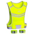 thumbnail image 2 of Gilet de Course Réfléchissant Ultraléger et Confortable pour Cyclisme Moto avec Grande Poche Intérieure Zippée et Taille Ajustable - Gilet de Sécurité Haute Visibilité pour Course de Nuit (Jaune, TTG), 2 of 4