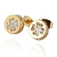 thumbnail image 1 of 18K Gold Galvanized Austrian Zircon Ear Studs, 1 of 4
