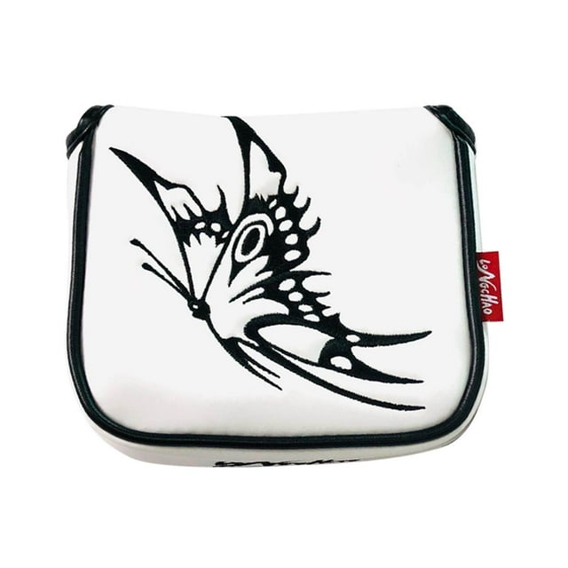 VONKY Universal Golf Mallet Putter Cover Square Headcover Magnetic Closure Guard Butterfly White