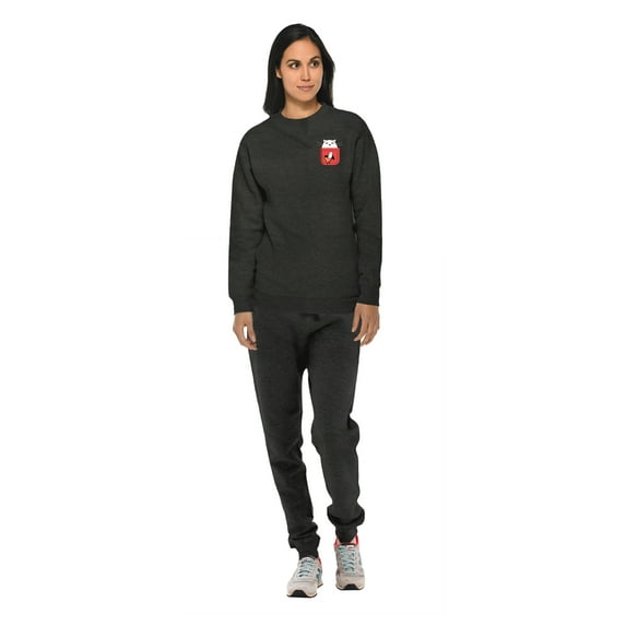 Sweatsuits 2Pcs Sets for Women Mens Tracksuit Unisex Sweatshirt and Sweatpant Tracksuit Sets Track Suit Set Super Soft High Quality Casual Sport Tops - Kitty Design on Top