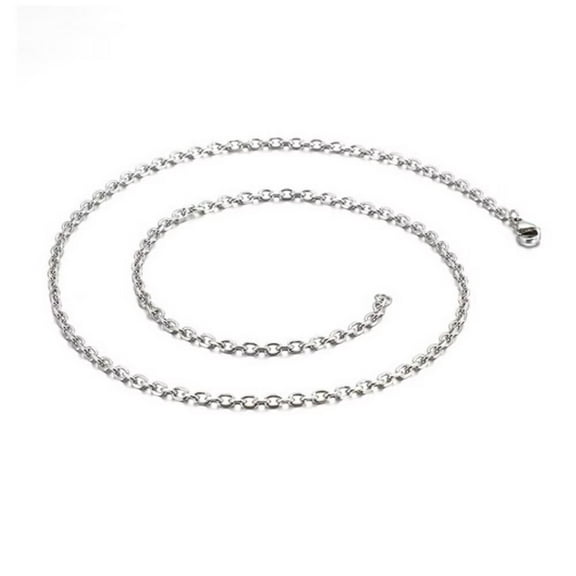 HIJONES Stainless Steel Cross O Thicker Chain Necklace for Men Collarbone Chain Jewelry Hip Hop Rock Sweater Chain 3MM 45CM Silver