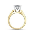 thumbnail image 6 of Solitaire Style Engagement Rings for Women | 6.5MM Princess Cut Lab Created Moisaanite 4-Prong Promise Rings in 14K Yellow Gold over Sterling Silver Jewelry Gift for Her, Ring Size 8.5, 6 of 6