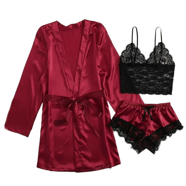 tssuouriy Pyjama Respirant et Confortable pour Femmes Ensemble de Pyjama Style Pyjama pour Femmes Bordeaux m 1Ensemble