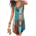 thumbnail image 1 of Nouvelle Robe Mini Décontractée Sans Manches à Col en V Sexy Boho Plage pour Femmes, 1 of 6