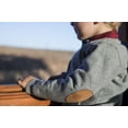 thumbnail image 2 of Hope & Henry Boys' Tipped Cardigan Sweater With Elbow Patches | Medium Grey, 2 of 3