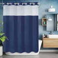 thumbnail image 6 of No Hook Shower Curtain and Liner Set, Navy Blue Washable Fabric Shower Curtains for Bathroom, Bathtub, Modern Solid Color Blue Cosatal Waterproof Bathroom Curtains 60W x 72H, 6 of 9