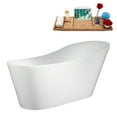 thumbnail image 2 of 71" Streamline B-324-96-BNK Soaking Freestanding Tub and Tray With Internal Drain in Brushed Nickel, 2 of 11