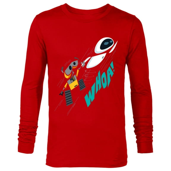 Disney and Pixar’s Wall-E and EVE Whoa! - Long Sleeve T-Shirt for Men - Customized-New Red