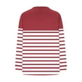 thumbnail image 4 of Htigea Women's V-Neck Sweatshirts Casual Loose Tunic Tops Trendy Striped Color Block Pullover Dressy Work Shirts Wine S, 4 of 5