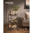 thumbnail image 2 of Bar Cart VASAGLE Home Bar Serving con estante de 3 niveles, tinta negra, 2 of 9