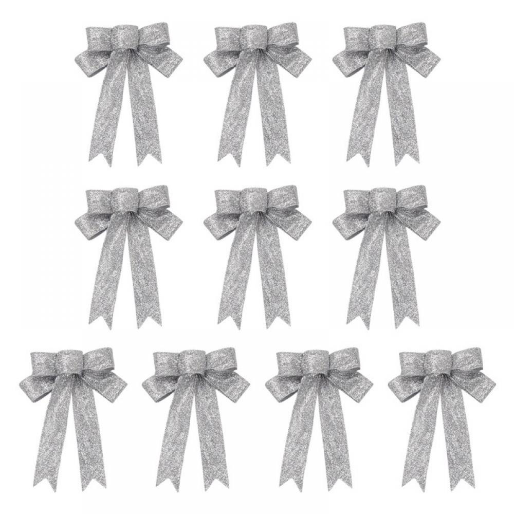  SUPVOX 5pcs/Pack Large Christmas Bow Glitter