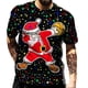 thumbnail image 3 of Camiseta con estampado de Papá Noel para hombre, camisetas rojas de manga corta con estampado de alces, ropa informal holgada con cuello redondo, 6XL, 3 of 4