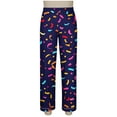 thumbnail image 5 of Yteetum Women's Carnival Pajamas Sets Oversized Lapel Mardi Gras Print Button Long Sleeve Sleepwear T Shirt and Pjs Pant 2 Piece Matching Set Casual Turndown Plus Size Pajama and Pants Loungewear Set, 5 of 9