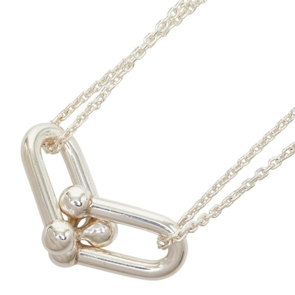 Pre-Owned Tiffany & Co. HardWear Large Double-Link Double-Chain Pendant Necklace in Sterling...