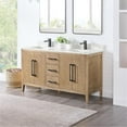 thumbnail image 3 of Laurel 60" Wood Vanity in Weathered Fir Calacatta White Quartz Top no Mirror, 3 of 13