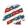 thumbnail image 5 of BRGZLK Kids Independence Day 3/4 Sleeve T-Shirts American Flag Tees Cute Round Neck Casual Pullover Top For Middle And Large Children's Boys And Girls Multicolor 5-6 Years, 5 of 5