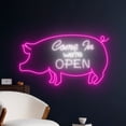 thumbnail image 2 of Handmadetneonsign Come In We're Open Neon Sign, Butcher Shop Open Wall Art Decor, Pig Open Wall Decor, 2 of 5