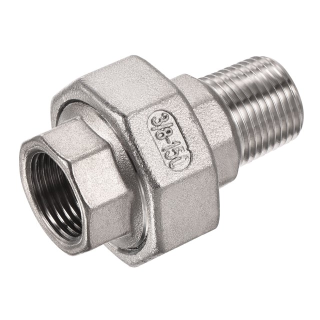Unique Bargains 3/8PT Male x G3/8 Female Thread 304 Stainless Steel Hex Head Pipe Fitting Union