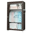 thumbnail image 1 of 1 Set Clothing Storage Cabinet Large Capacity Dust-proof Minimalist Style Storage Shelves Clothes Hanging Rack for Dorm, 1 of 10