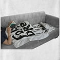 thumbnail image 5 of Saying Soft Flannel Fleece Throw Blanket, Follow Your Dreams They Know the Way Monochrome Calligraphy Graphic, Cozy Plush for Indoor and Outdoor Use, 70" x 90", Charcoal Grey and White, by Ambesonne, 5 of 5